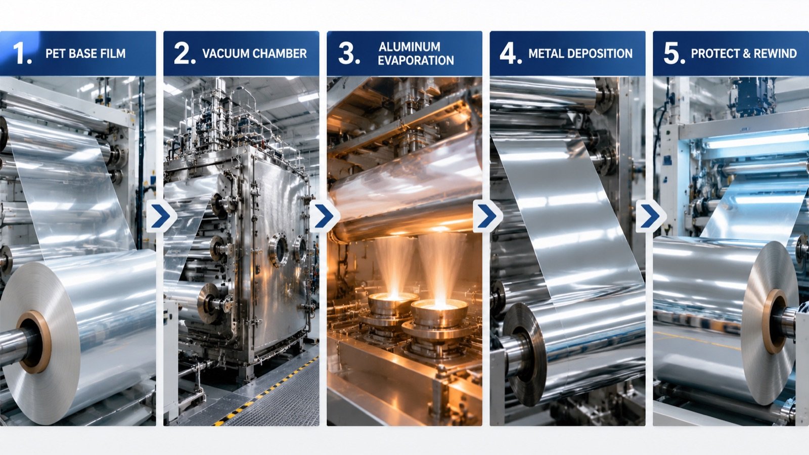 How Metallized PET Film Gets Its Mirror Shine